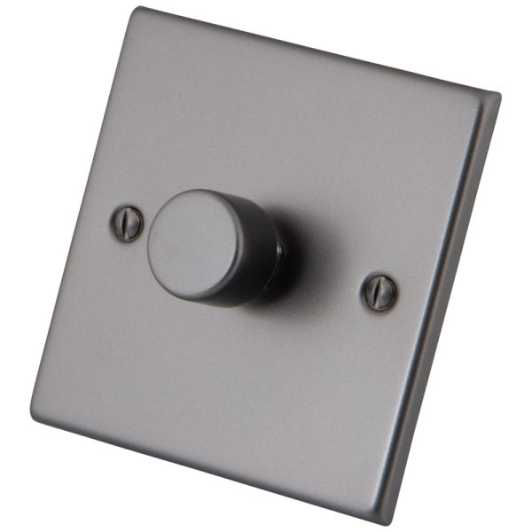 [MGM1400D] Gunmetal Grey 1 Gang 2 Way 400W Dimmer 6104-021