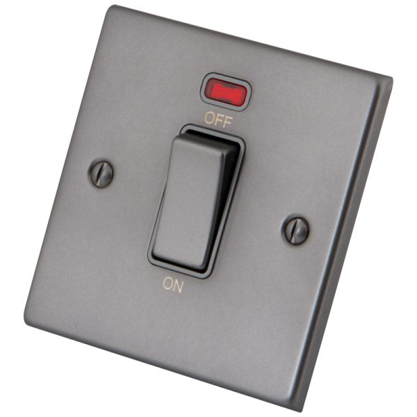[MGM145SN] Gunmetal Grey 1 G 45A Cooker Switch & Neon 6011-201