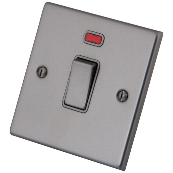 [MGM20DPSN] Gunmetal Grey 20A Double Pole Sw c/w Neon 6011-051