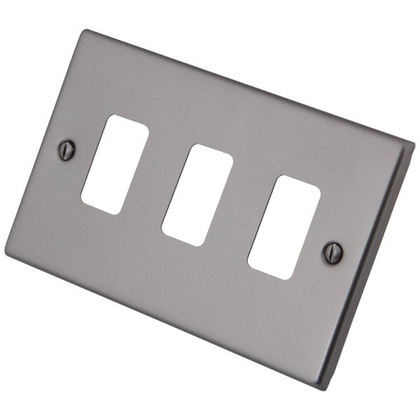 [MGMGRP2] Gunmetal Grey 2 Gang Grid Plate 6104-351