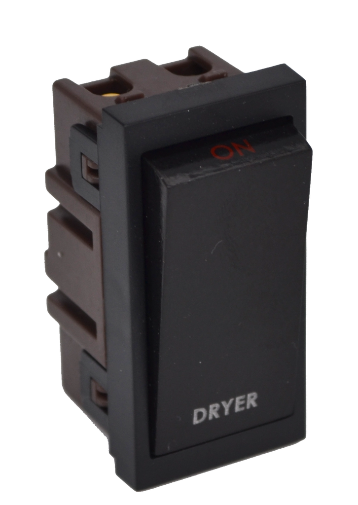 [MODBK20CH] Lincoln 20 Amp Black Double Pole Module Insert - Cooker Hood