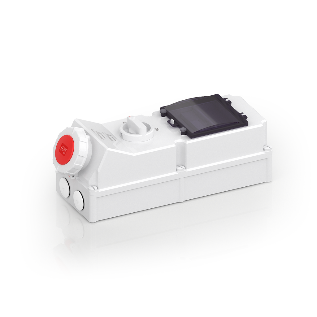 Plymouth CEE IP67 Combi Unit 5X63A 380V Red with Din Rail